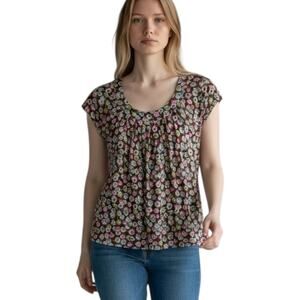 Boden brand Brown multicolored floral print Roberta blouse size 10